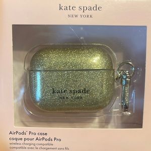 Kate Spade Glitter AirPod Pro Case, gold